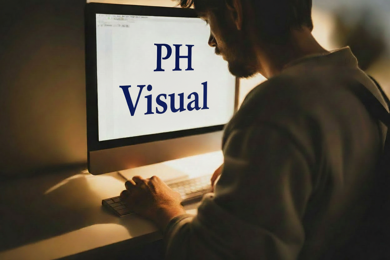 Desktop screen with PH Visual text